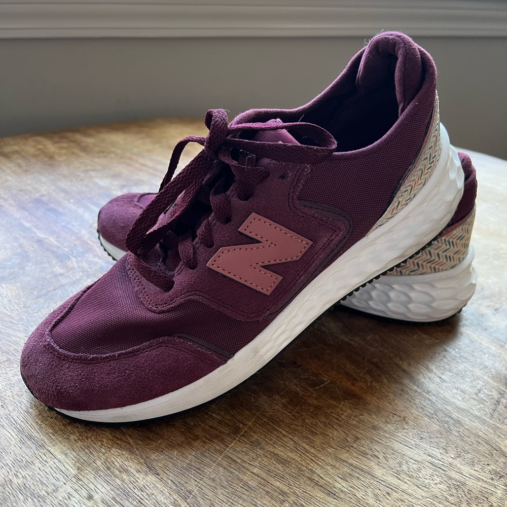 New Balance X-70 Women's Burgundy Sneakers